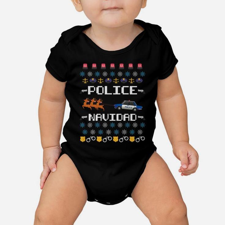 Police Navidad Ugly Christmas Sweater Funny Policeman X-Mas Baby Onesie