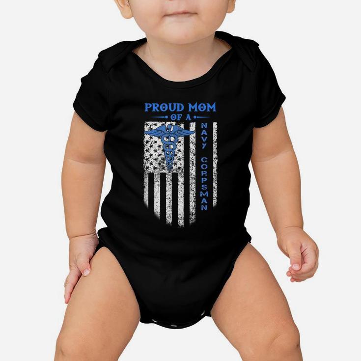 Proud Mom Of A Navy Corpsman T-Shirt Baby Onesie