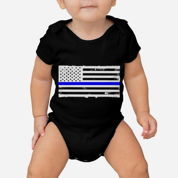 Proud Mom Of A Police Officer Mother Gift Sweatshirt Us Flag Baby Onesie