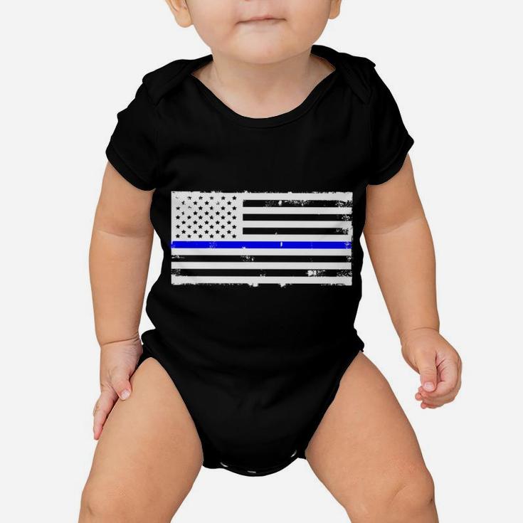 Proud Police Officer Mom Policeman Policewoman Mother Flag Sweatshirt Baby Onesie