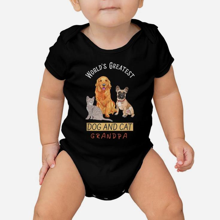 World's Greatest Dog And Cat Grandpa Dog Lovers Father's Day Baby Onesie