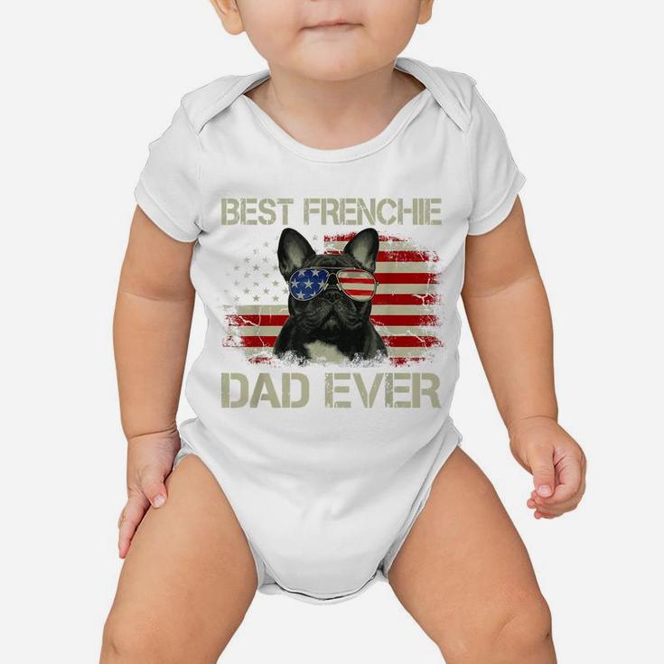 Mens Best Frenchie Dad Ever Tshirt Bulldog American Flag Gift Baby Onesie